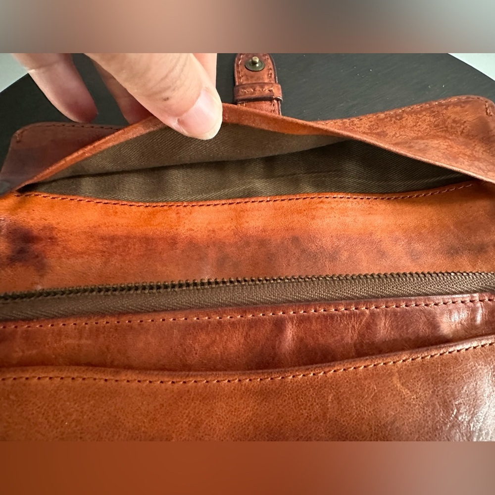 Dakota Leather Long Wallet – Brown / Burnt Orange - Picture 12 of 15
